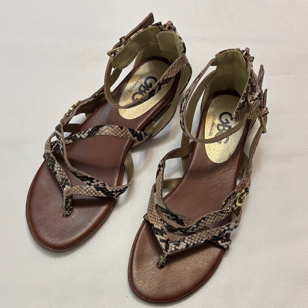 Snake Print Gladiator Sandals Size 6.5